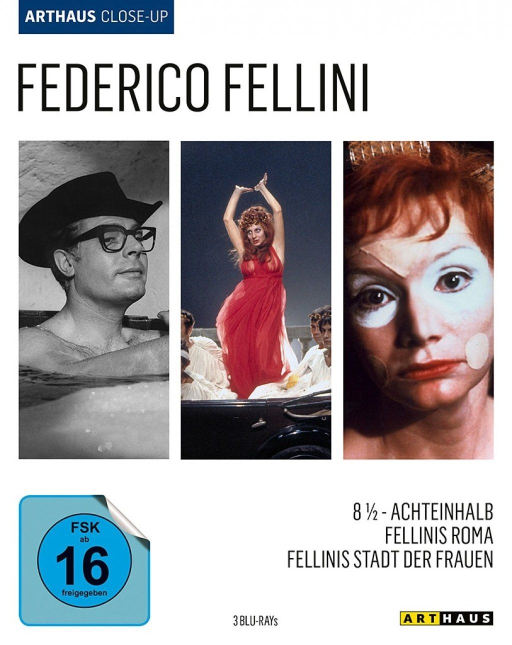 Achteinhalb - 8 1/2 / Fellinis Roma / Fellinis Stadt der Frauen (Federico Fellini - Arthaus Close-Up) (3 Discs) (BLURAY)