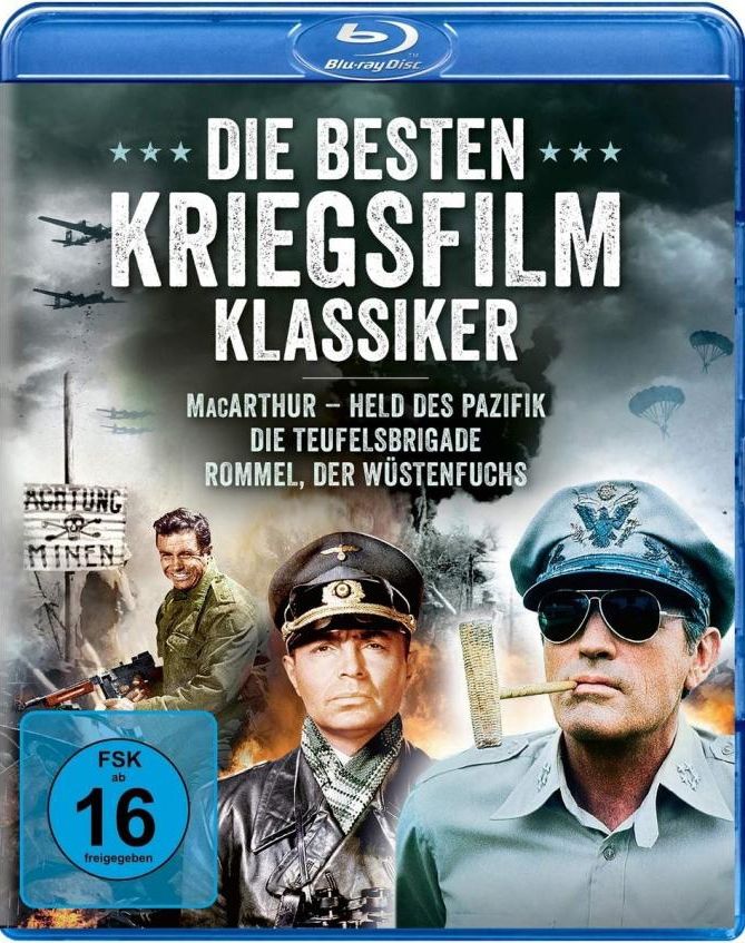 MacArthur / Die Teufelsbrigade / Rommel, der Wüstenfuchs (Die besten Kriegsfilm-Klassiker) (3 Discs) (BLURAY)