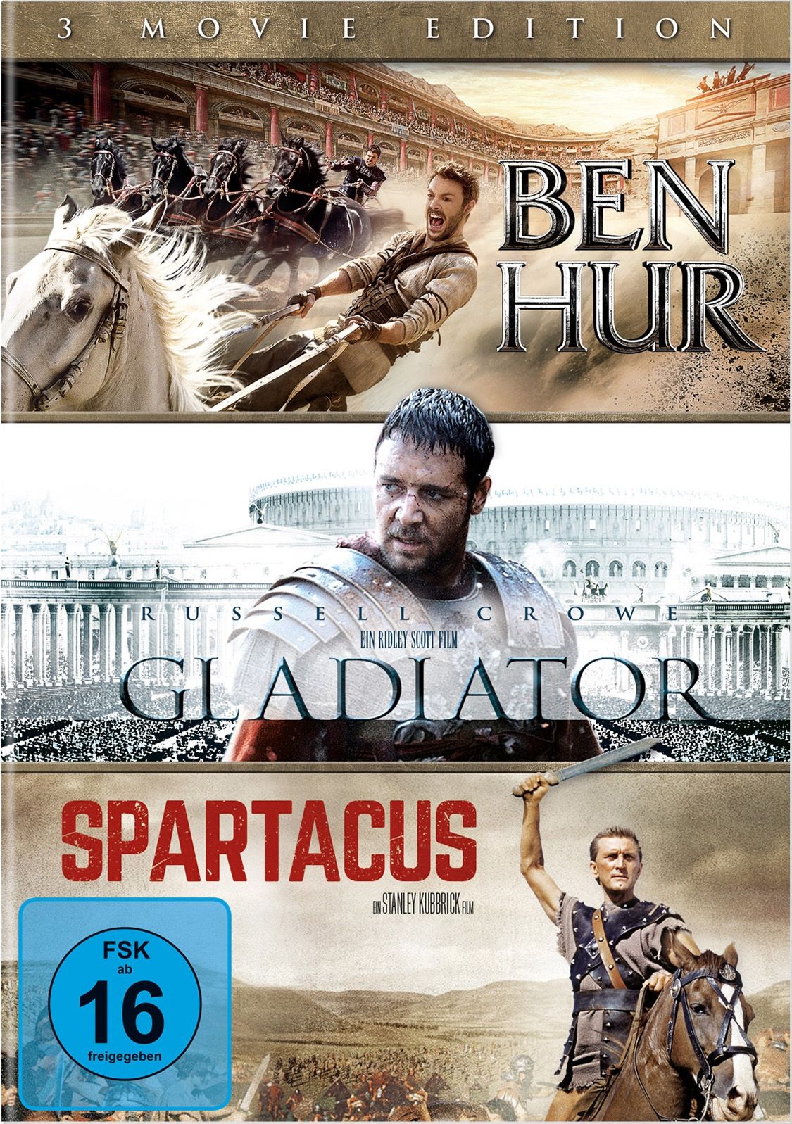 Ben Hur (2016) / Gladiator / Spartacus (3 Movie Edition) (3 Discs)
