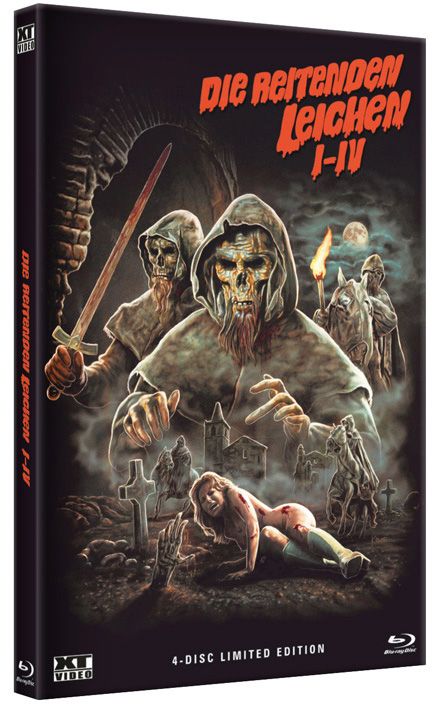 Die Reitenden Leichen - Teil 1-4 (Blu-Ray) (4Discs) - große Hartbox - Limited 99 Edition - Uncut